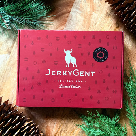 Holiday Beef Jerky Gift box top of box