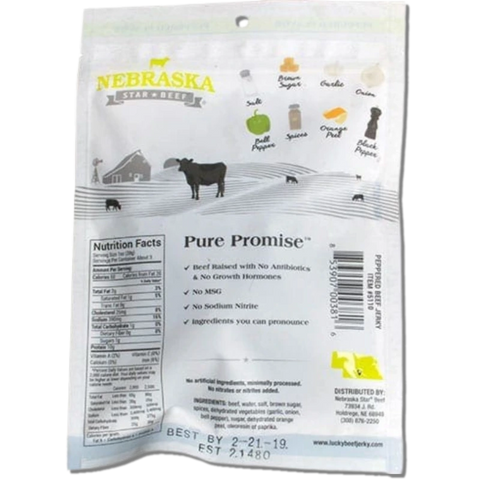 Lucky Jerky Premium Angus Beef Jerky Peppered Back