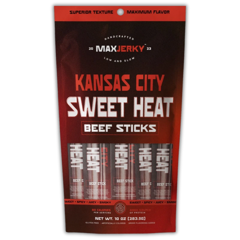 MaxJerky Kansas City Sweet Heat Beef Sticks pack of 10