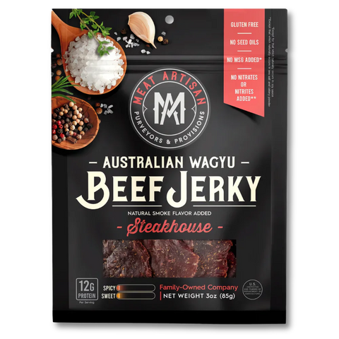 Meat Artisan Australian Wagyu Beef Jerky Steakhouse, 3.0-oz
