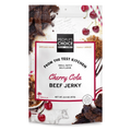 Bag of People’s Choice Cherry Cola beef jerky with cherries, brown sugar, and craft cola design accents.