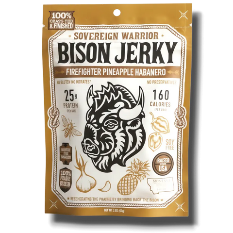 Bison Jerky flavored with pineapple and habanero