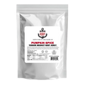 Pumpkin Spice Tender Brisket Beef Jerky bag from Greenport Jerky Company, silver resealable pouch with white label and nutrition info.
