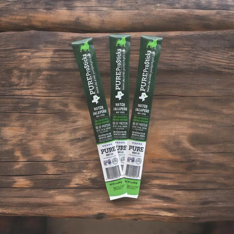 Beef Sticks flavored with jalapeno and hatch green chile by pureprostick