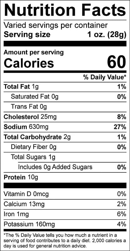 Rage Jerky Original Nutrition Facts