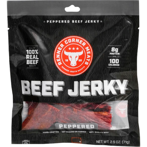 Renner Corner Meats Peppered Beef Jerky, 2.5-oz