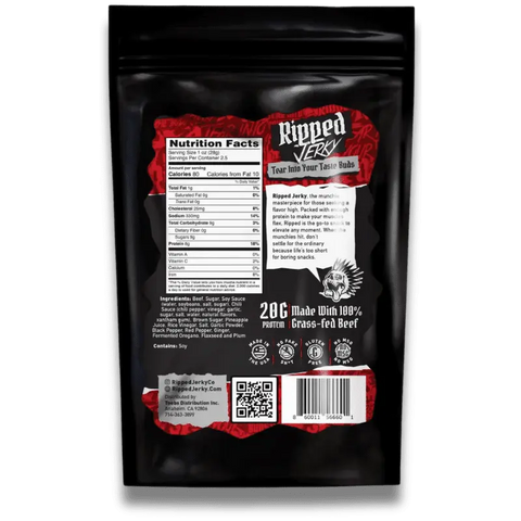 Ripped Jerky Heavenly Hellfire Sweet & Spicy Beef Jerky Nutrition Facts