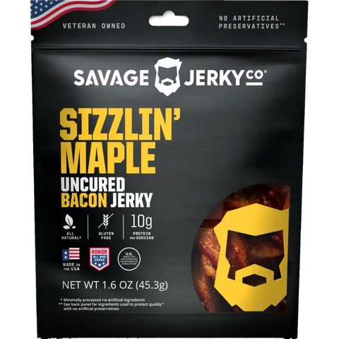Savage Jerky Sizzlin Maple Buffalo Bacon Jerky