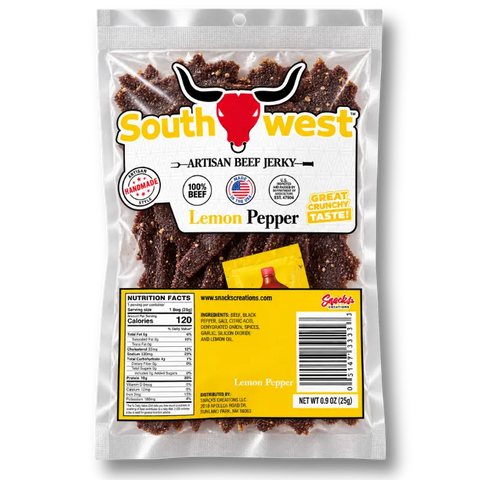 Southwest Artisan Beef Jerky Lemon Pepper Carne Seca