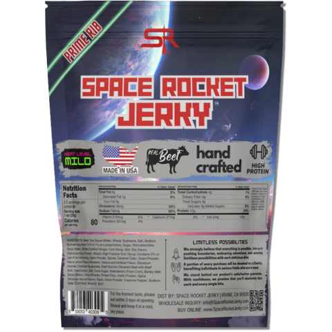 Space Rocket Jerky Prime Rib Beef Jerky (Rocket Hunter) Back