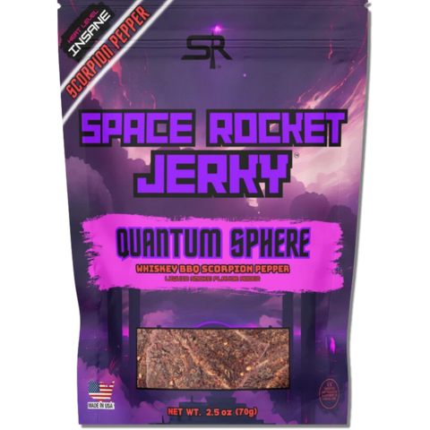 Space Rocket Jerky Whiskey BBQ Scorpion Pepper Beef Jerky (Quantum Sphere)