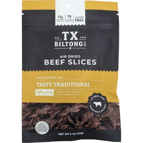 TX Biltong Co. Tasty Traditional Sliced Beef Biltong, 2.0-oz