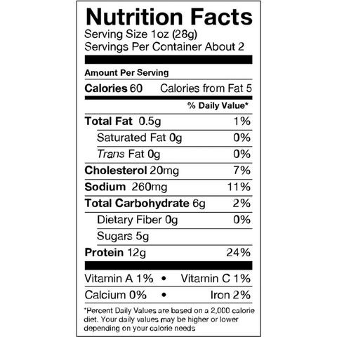 Think Jerky Sriracha Honey Turkey Jerky Nutrition Facts