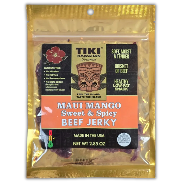 Tiki Hawaiian Maui Mango Beef Jerky, 2.85-oz – JerkyGent