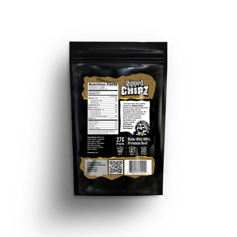 Ripped Chips Teriyaki Flavor back of packaging