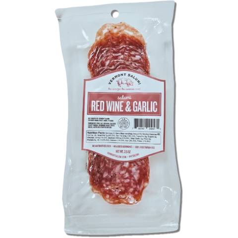 Vermont Salumi Red Wine & Garlic Pre-Sliced Salami