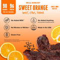 Baja Vida Sweet Orange Beef Jerky benefits – 90 calories, 9g protein per serving, gluten-free, no added MSG, nitrates, or preservatives, made in the USA with citrusy sweetness.