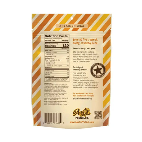 creme brulee pretzels back of package