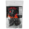 Big Country Cajun Style Beef Jerky – bold black packaging with red lettering, Texas-themed design, and fiery graphics. A signature flavor with a spicy Cajun kick, made with high-quality ingredients and no preservatives.