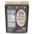 Back of Joon Salt & Pepper Pistachios bag with nutrition facts, ingredients, and product description emphasizing flavor and crunch.