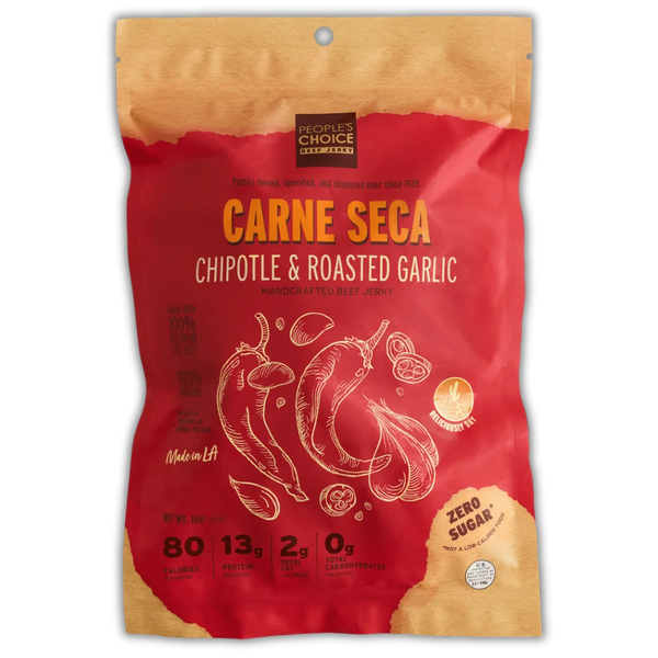 People's Choice Beef Jerky Carne Seca Chipotle & Roasted Garlic