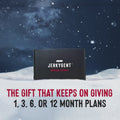 A festive video showcasing the JerkyGent Holiday Gift Box filled with small-batch beef jerky and pecans, displayed in the snow with glowing holiday lights.