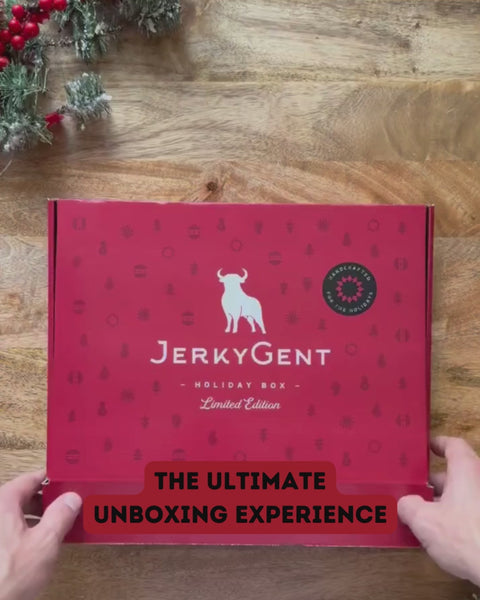 Unboxing the beef jerky holiday gift box