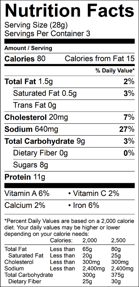 Werner Chipotle Beef Jerky Nutrition Facts