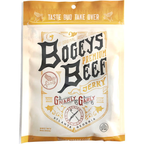 Bogeys Beef Gnarly Garly Garlic Flavored Beef Jerky Front