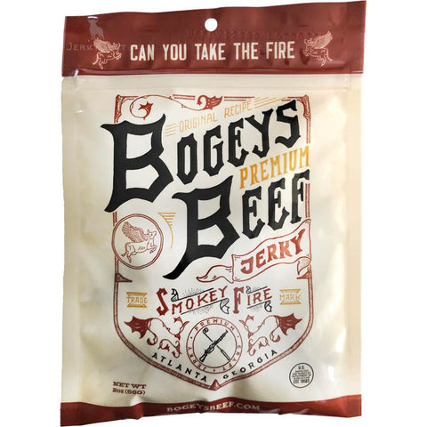 Bogeys Beef Jerky Smokey Fire Spicy Jerky Front