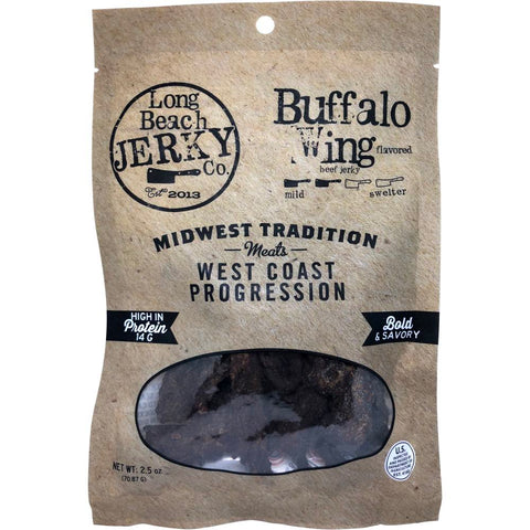 Long Beach Jerky Co. Buffalo Wing Beef Jerky, 2.5-oz - JerkyGent