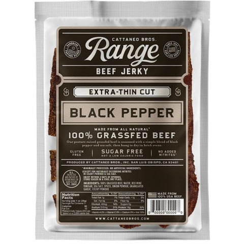 Cattaneo Brothers Beef Jerky Range Grass Fed Black Pepper