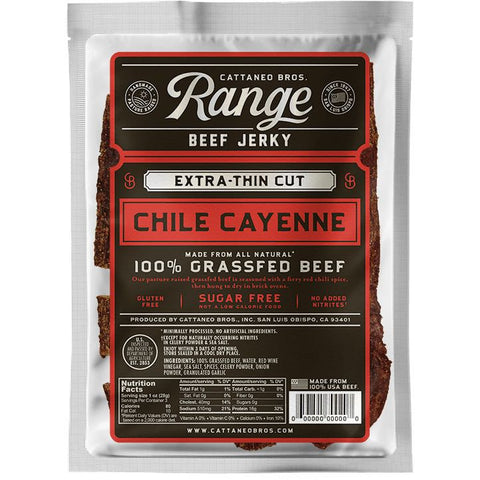 Cattaneo Bros Range Beef Jerky Chile Cayenne Grass Fed