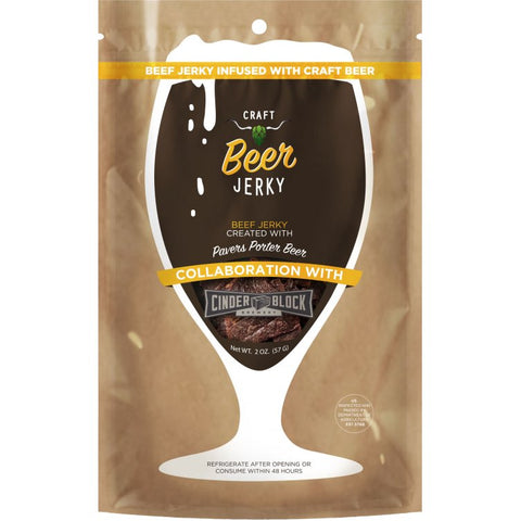 Craft Beer Jerky Cinder Block Brewing Co Pavers Porter Infused Beef Jerky Front