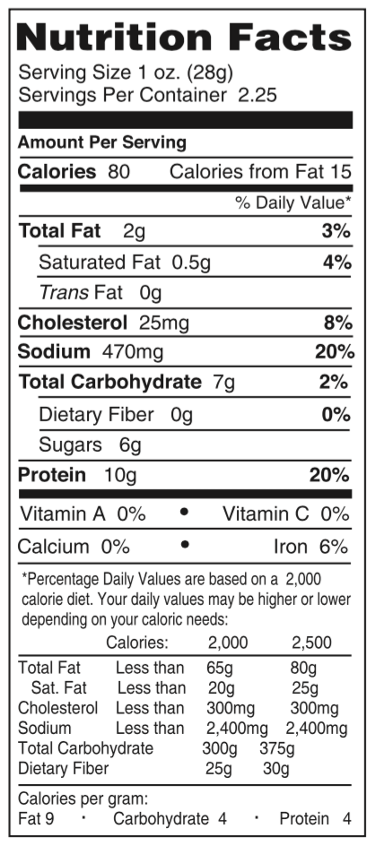 Chudabeef Garliyaki Beef Jerky Nutrition Facts