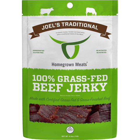 Homegrown Meats Joel's Traditional Grass-Fed Beef Jerky Front