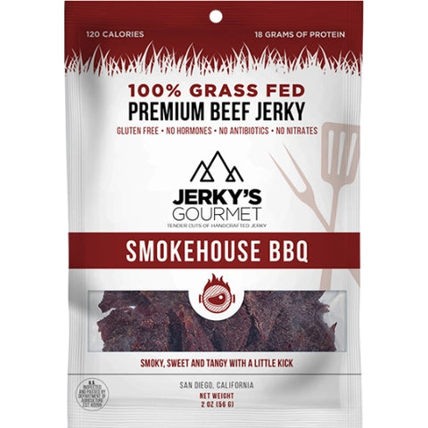 Jerky's Gourmet Smokehouse BBQ Flavored Beef Jerky Front