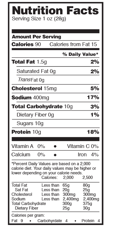 Fusion Jerky Japanese BBQ Nutrition Facts