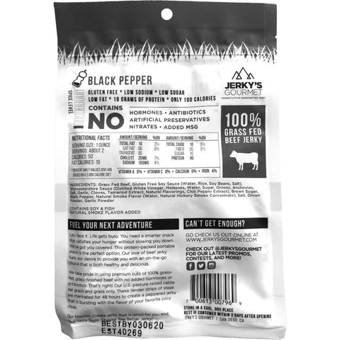 Jerkys Gourmet Black Pepper Back Of Package Nutrition Facts