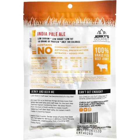 Jerkys Gourmet Craft Beer Beef Jerky IPA nutrition facts.