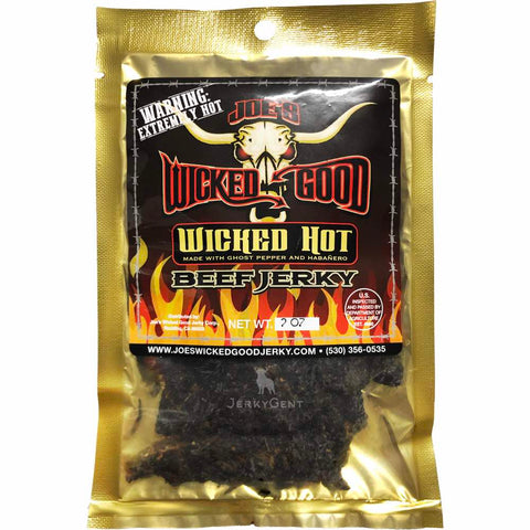 Joe's Wicked Good Beef Jerky Wicked Hot Spicy Front