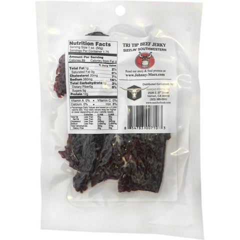 Johnny Mac's Sizzlin' Tri Tip Beef Jerky - Nutrition Facts
