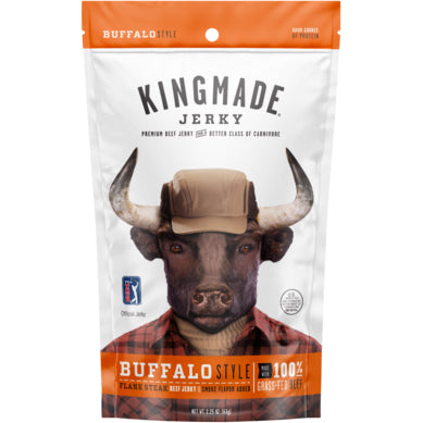 Kingmade Jerky Buffalo Wing Flavored Flank Steak Beef Jerky