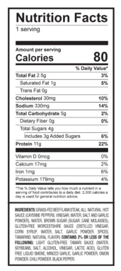 Kingmade Buffalo Flank Steak Beef Jerky Nutrition Facts