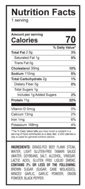 Kingmade Classic Recipe Nutrition Facts