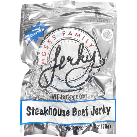 Moses Family Jerky Steakhouse flavored beef jerky