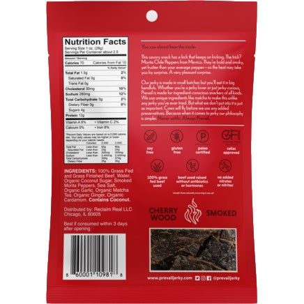 Prevail 100% Grass-Fed Beef Jerky Spicy, 2.25-oz - JerkyGent