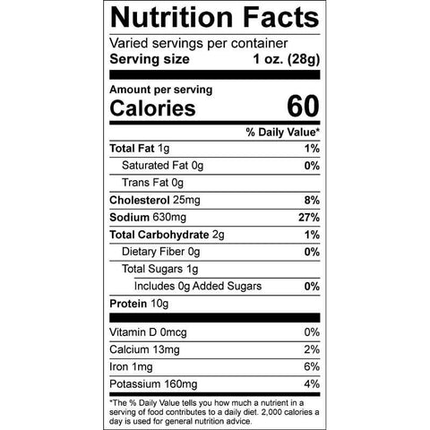Primal Original Beef Jerky Nutrition Facts