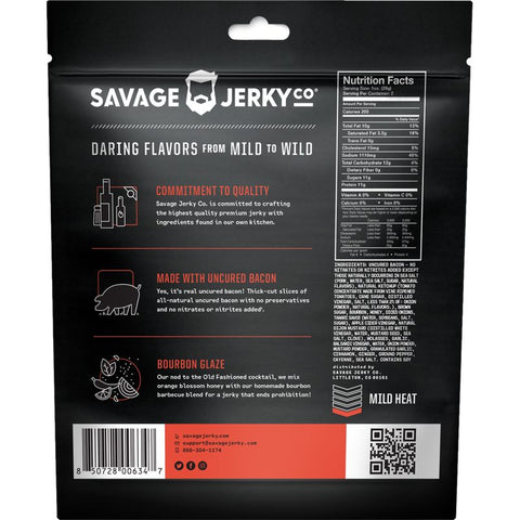 Savage Jerky Co Bourbon Glaze Bacon Jerky Back