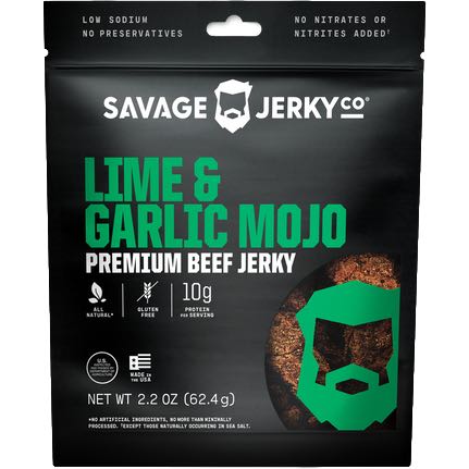 Savage Jerky Co Lime Garlic Mojo Beef Jerky - Low Sodium Beef Jerky